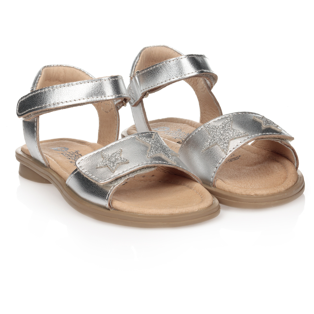 Old Soles - Серебристые кожаные сандалии | Childrensalon