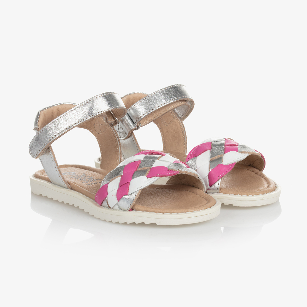 Old Soles - Ledersandalen in Silber und Rosa | Childrensalon