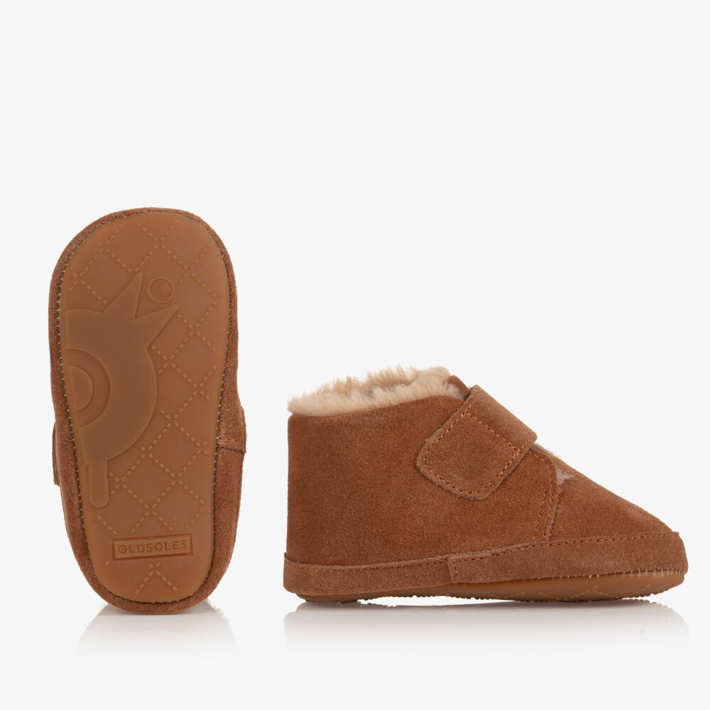 Old Soles-Tan Brown Leather First Walker Boots | Childrensalon Outlet