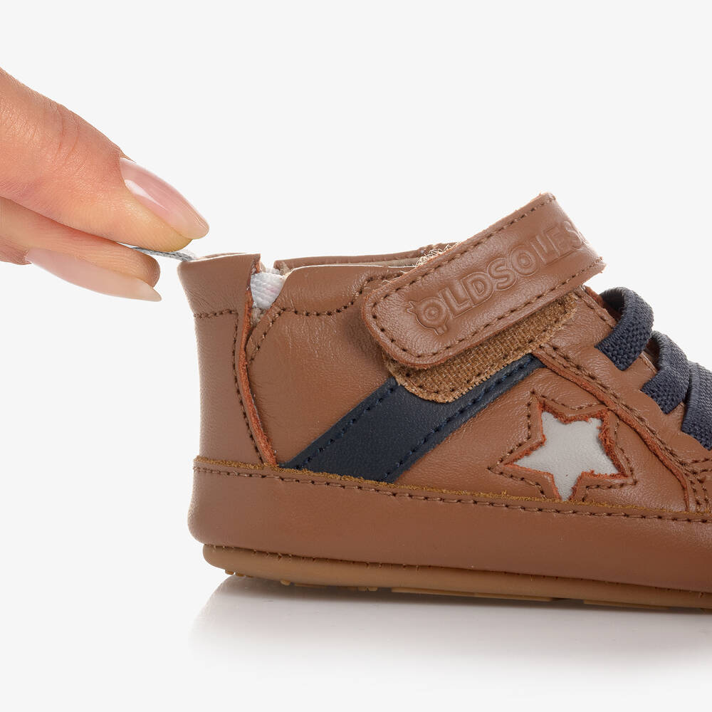 Old Soles-Коричневые кроссовки-пинетки из кожи | Childrensalon Outlet