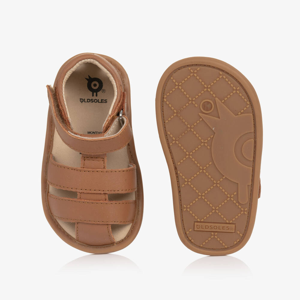Old Soles-Tan Pre-Walk Velcro Sandals | Childrensalon Outlet