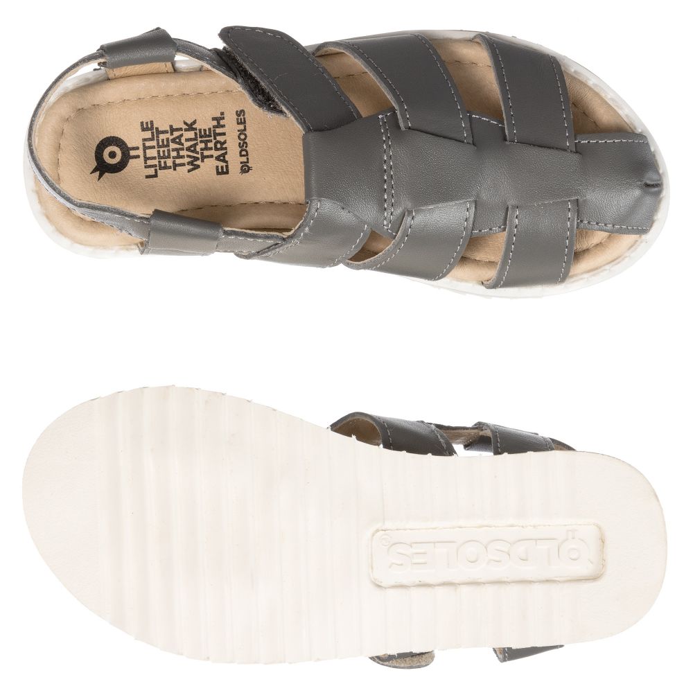 Grey leather sandals new arrivals