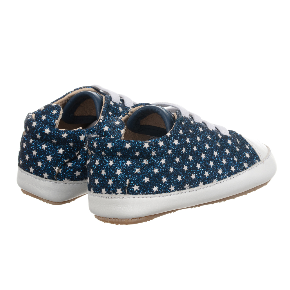 Old Soles-White & Blue Baby Shoes | Childrensalon Outlet