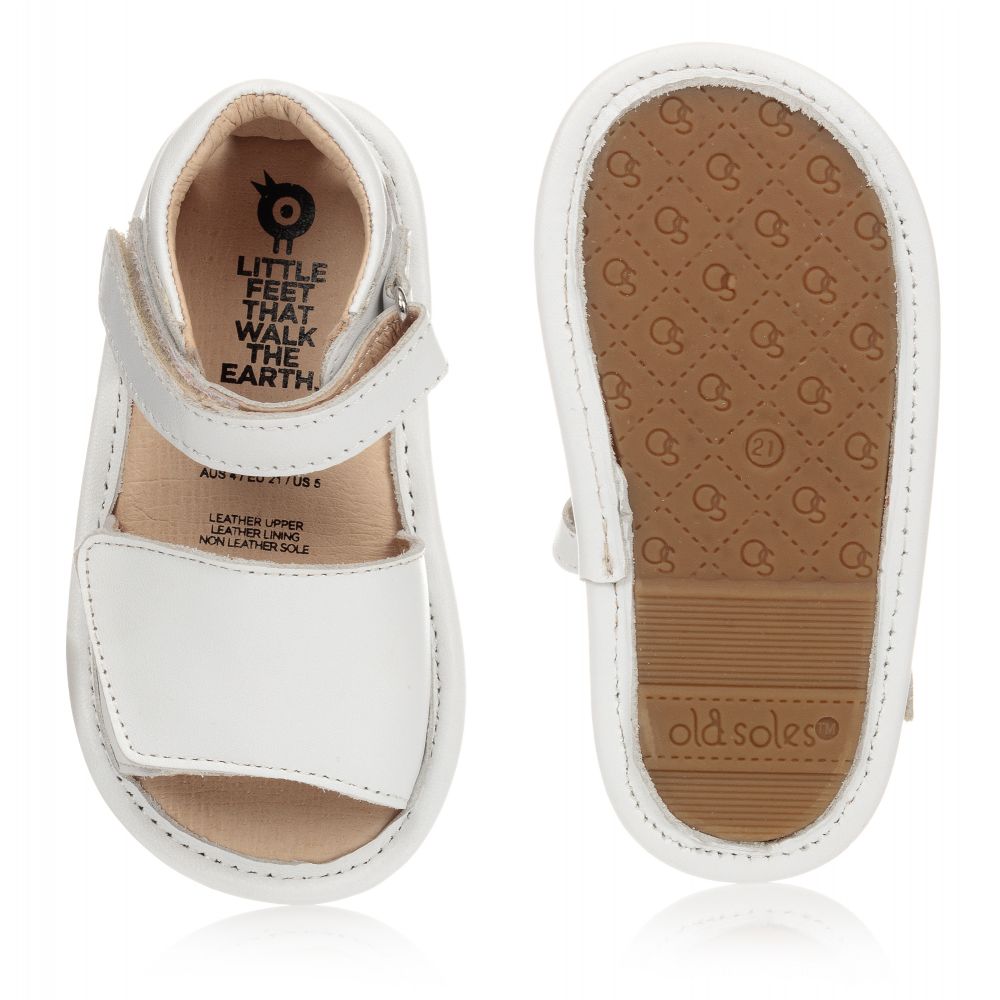 Old Soles White Leather Baby Sandals Childrensalon Outlet