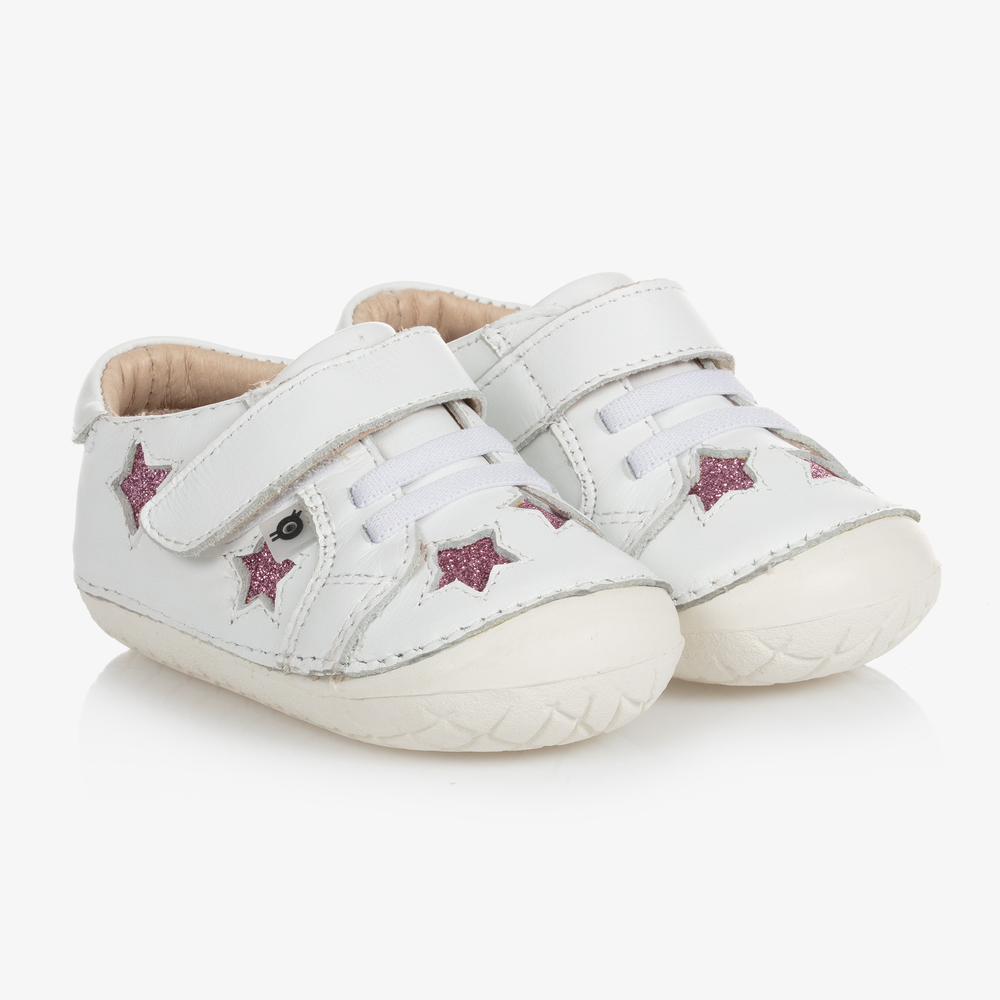 Old Soles - White Leather Baby Trainers | Childrensalon