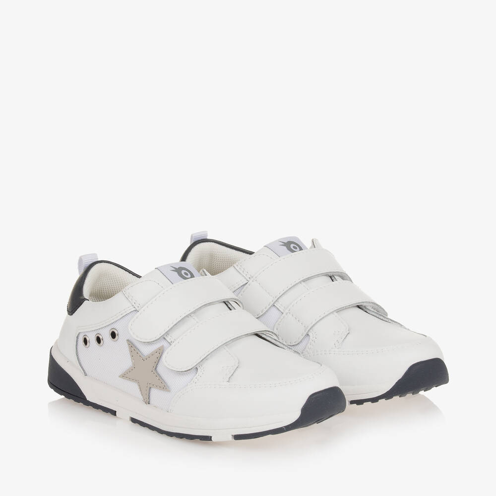 Old Soles-White Leather & Mesh Velcro Trainers | Childrensalon Outlet
