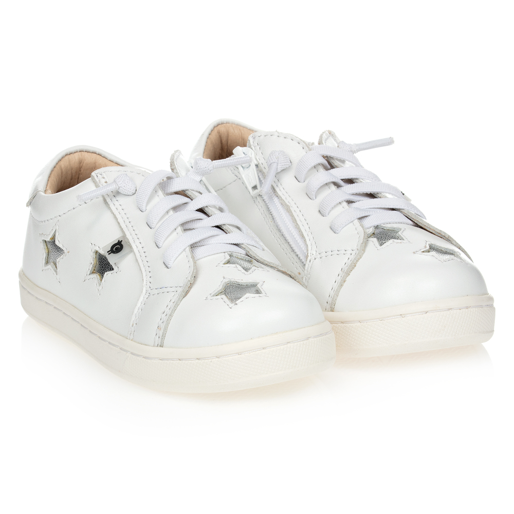 Old Soles - White Leather Trainers | Childrensalon