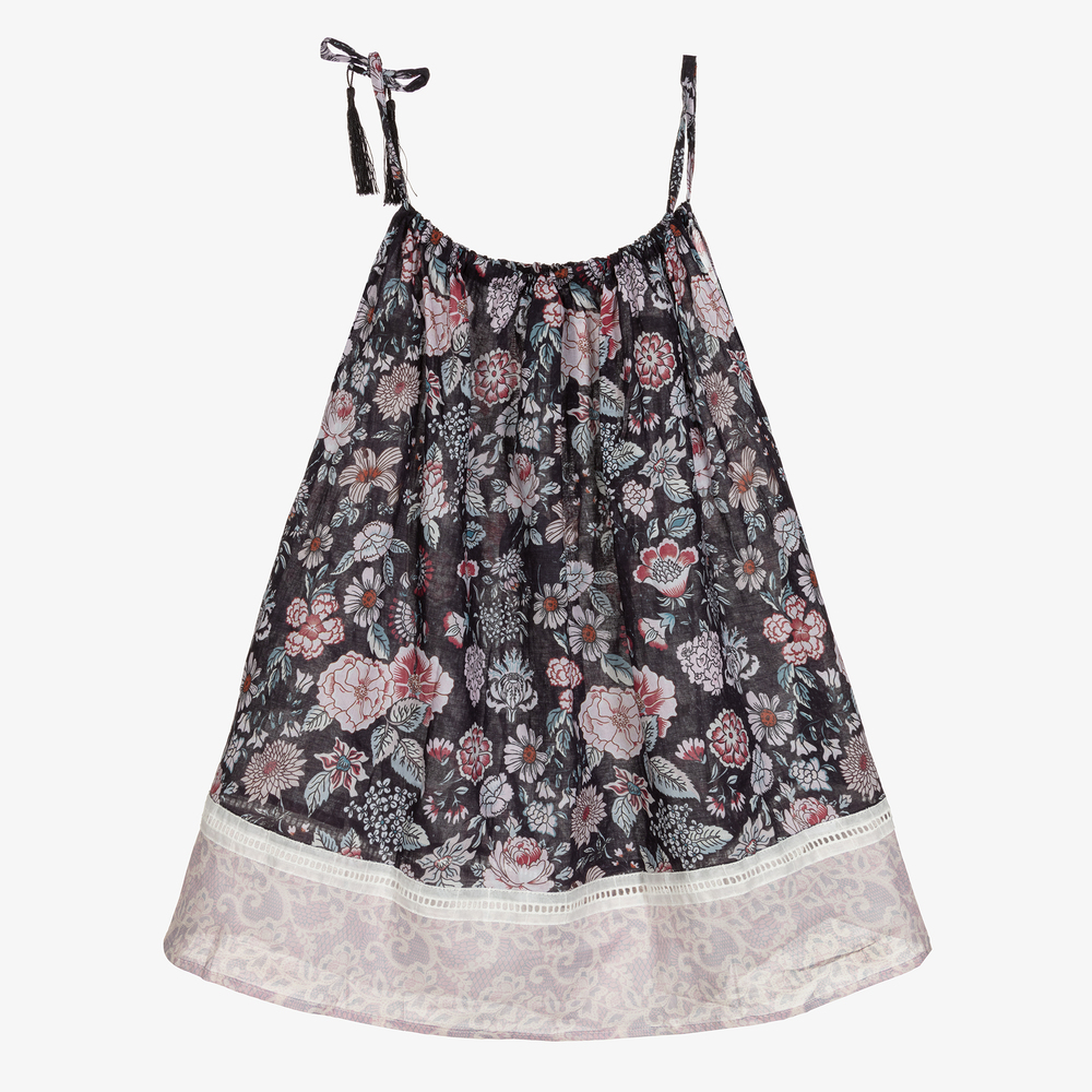 Olga Valentine-Черное пляжное платье из хлопка для девочек | Childrensalon Outlet