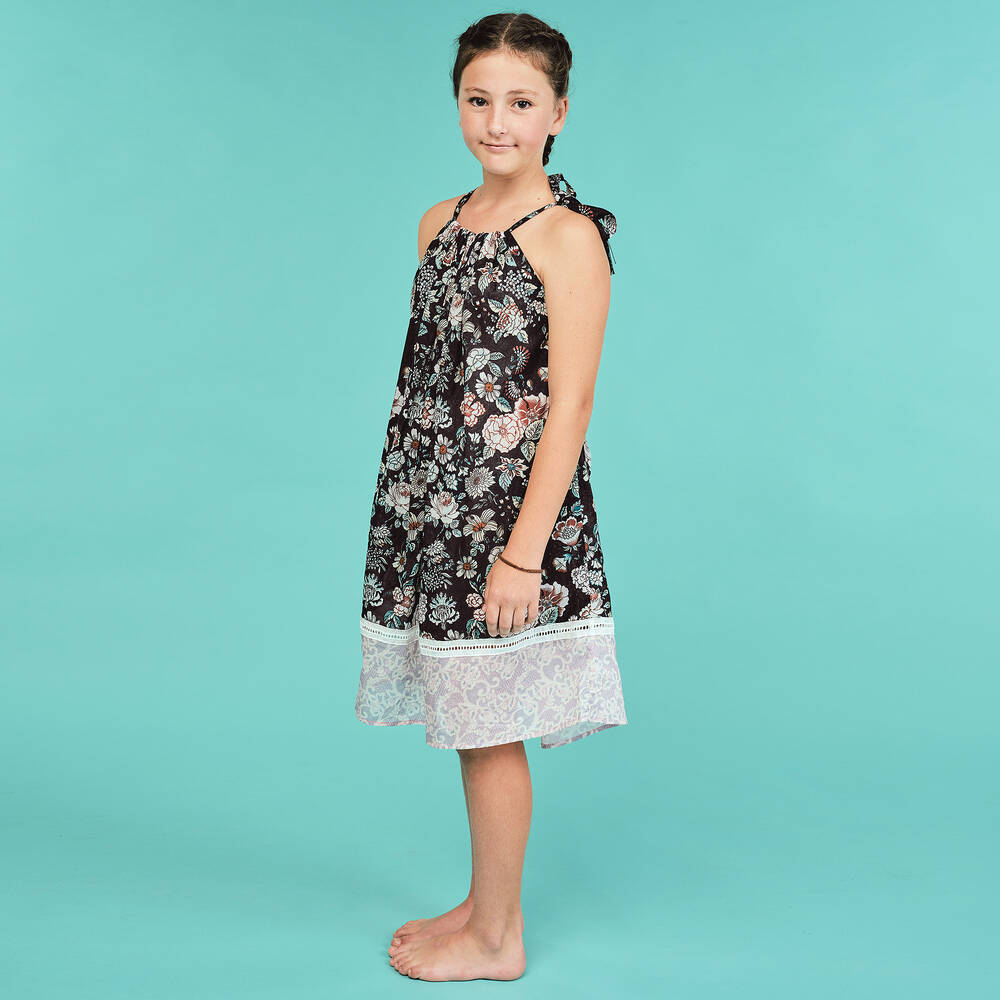 Olga Valentine-Черное пляжное платье из хлопка для девочек | Childrensalon Outlet