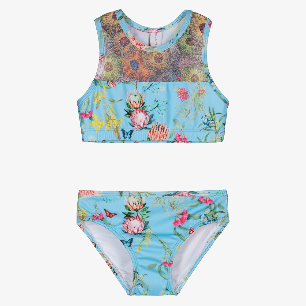 Olga Valentine-Girls Blue Bikini (UPF50+) | Childrensalon Outlet