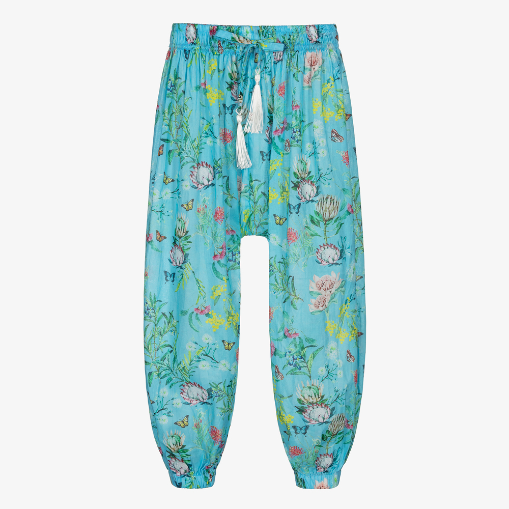 Olga Valentine - Pantalon bleu en coton Fille | Childrensalon