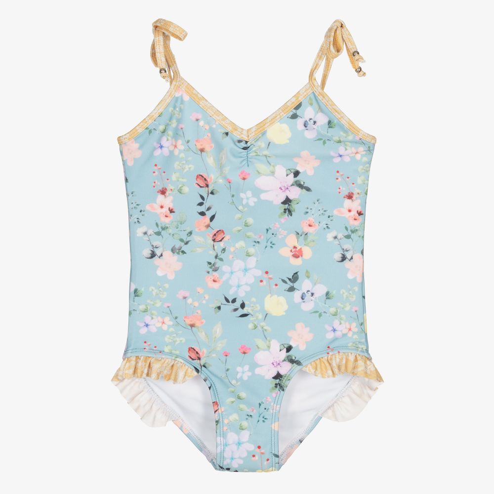 Olga Valentine-Голубой купальник для девочек (UPF50+) | Childrensalon Outlet