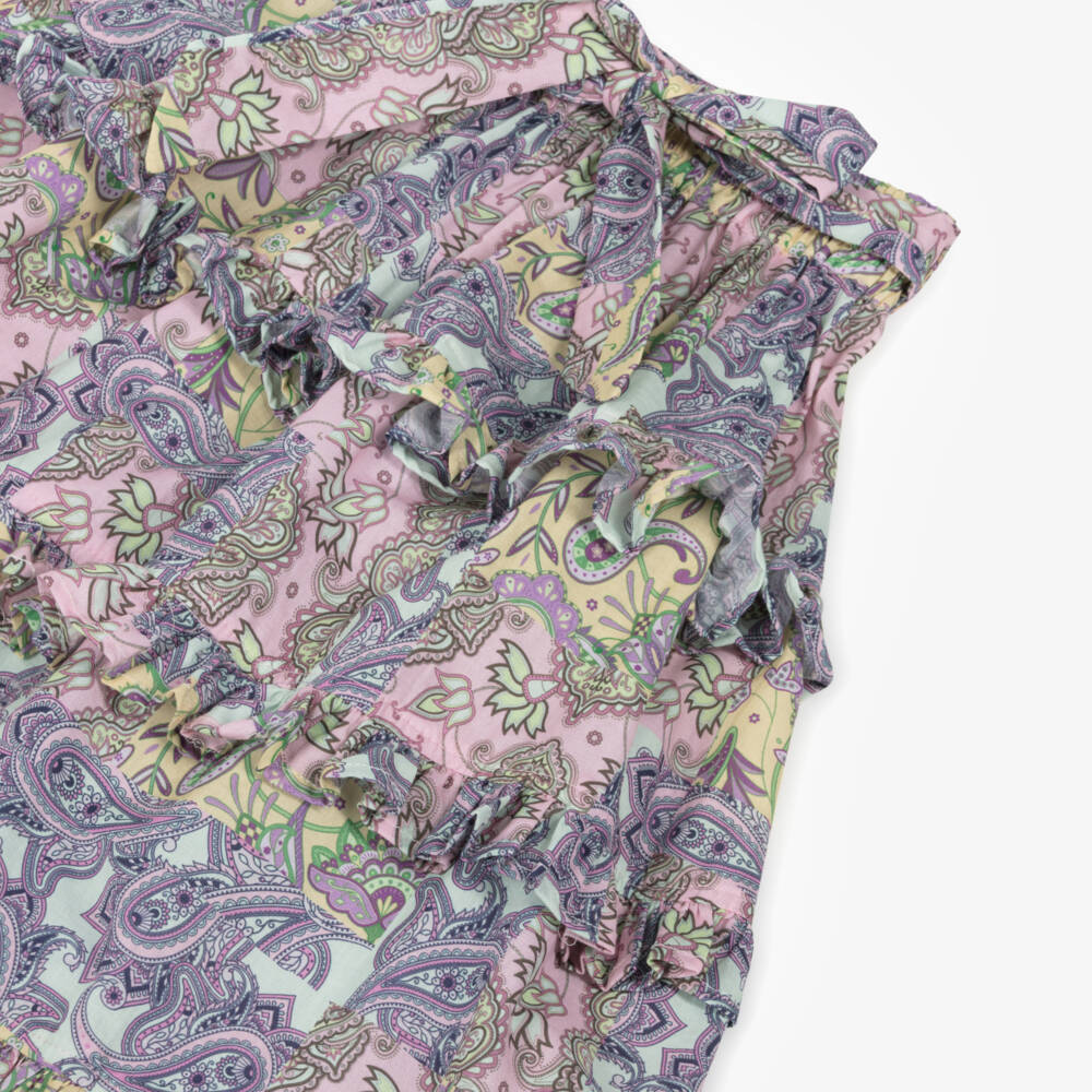 Olga Valentine-Хлопковая макси-юбка с узором пейсли розовая для девочек | Childrensalon Outlet