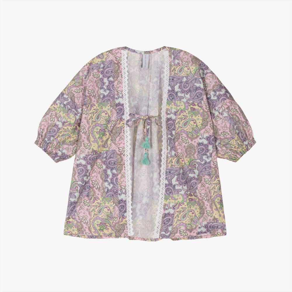 Olga Valentine-Girls Cotton Pink Paisley Cover-Up | Childrensalon Outlet