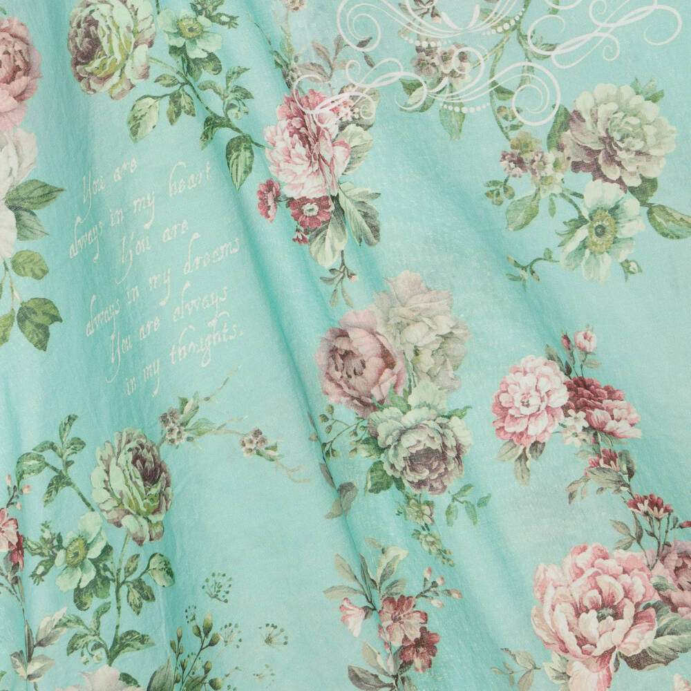 Olga Valentine-Girls Green Cotton Floral Kaftan | Childrensalon Outlet