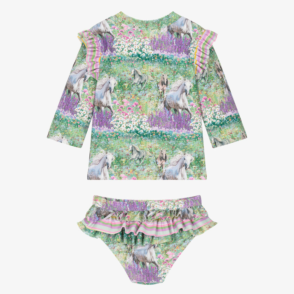 Olga Valentine-Фиолетово-зеленое танкини для девочек (UPF50+) | Childrensalon Outlet