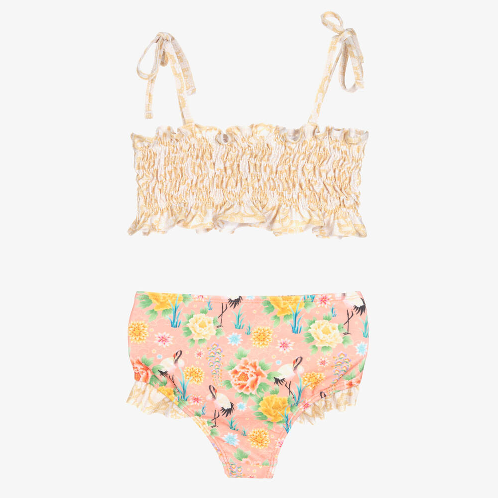 اولغا فالنتين-مايو بيكيني لون برتقالي مرجاني للبنات (UPF50+) | Childrensalon Outlet