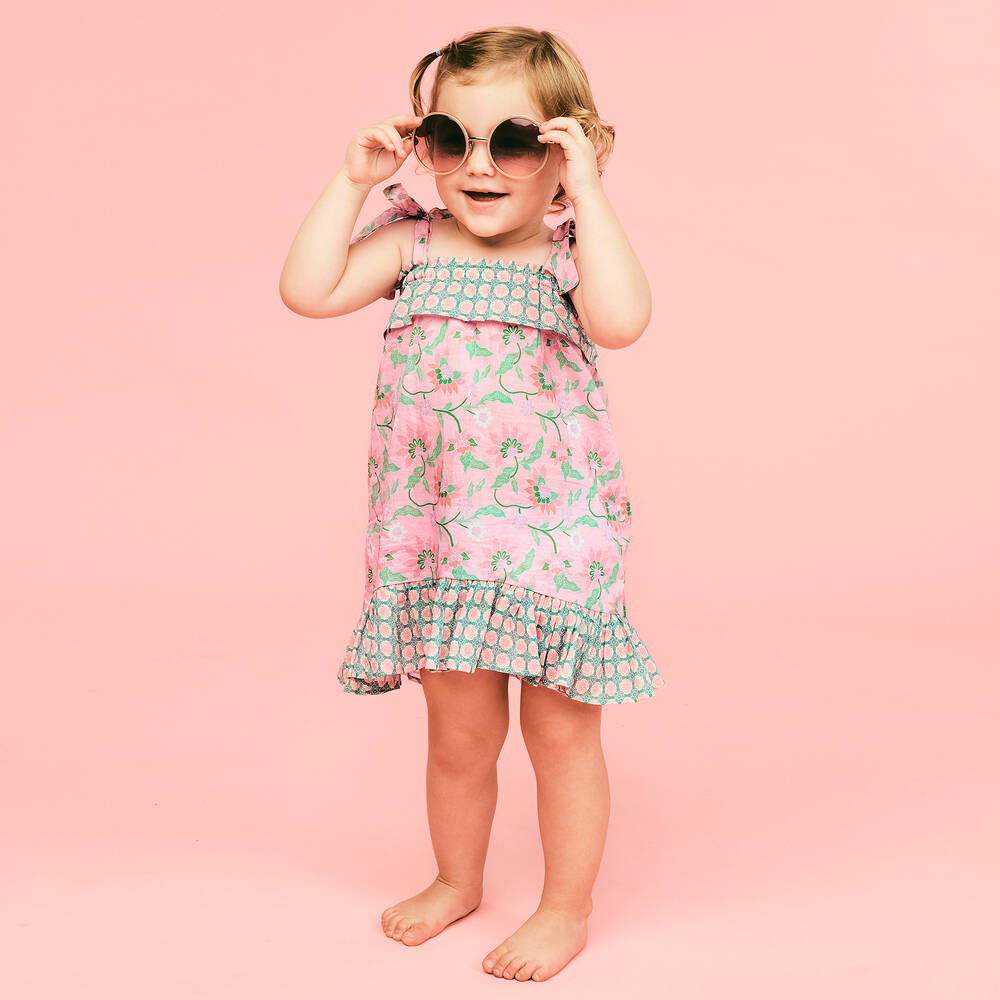 Olga Valentine - Girls Pink Beach Dress | Childrensalon Outlet