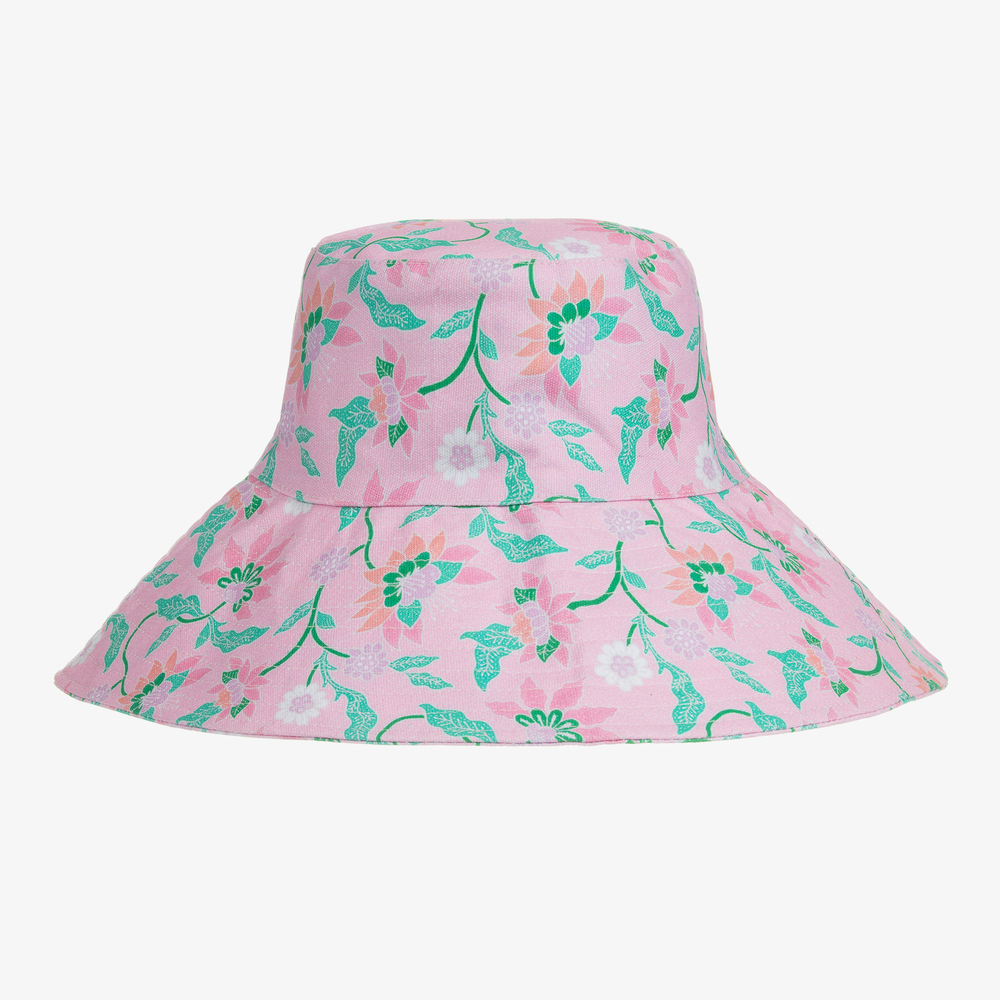 Olga Valentine-Girls Pink Cotton Bucket Hat | Childrensalon Outlet