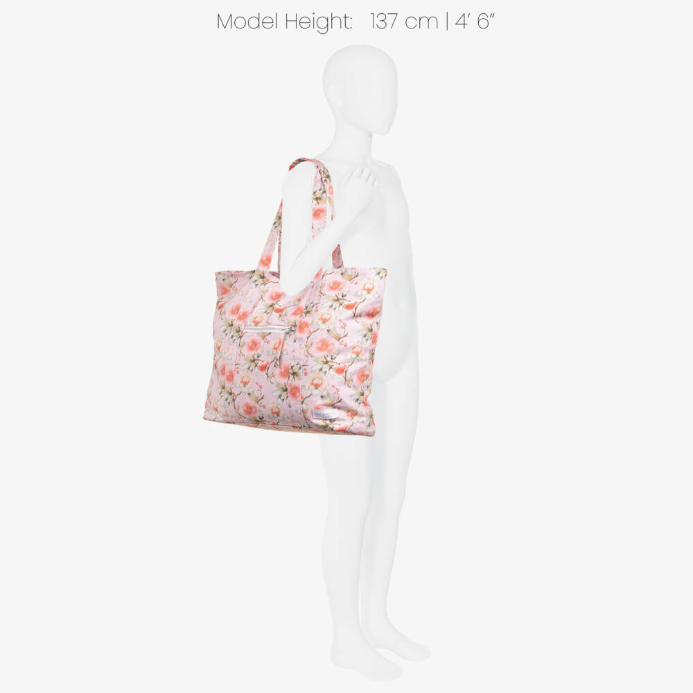 Olga Valentine-Girls Pink Floral Print Tote Bag | Childrensalon Outlet