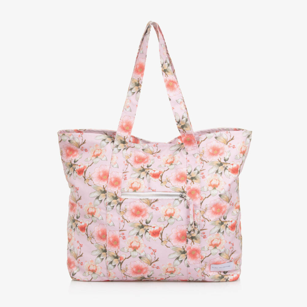 Olga Valentine-Girls Pink Floral Print Tote Bag | Childrensalon Outlet
