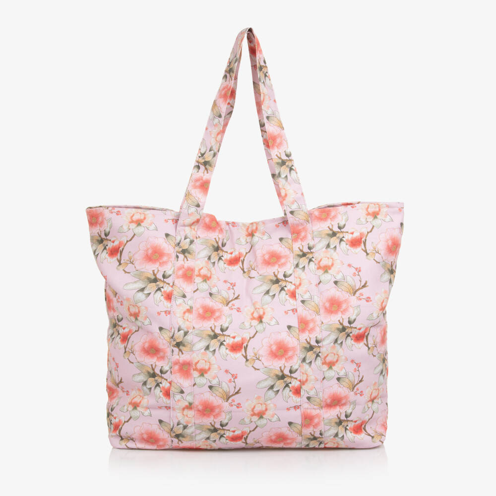 Olga Valentine-Girls Pink Floral Print Tote Bag | Childrensalon Outlet