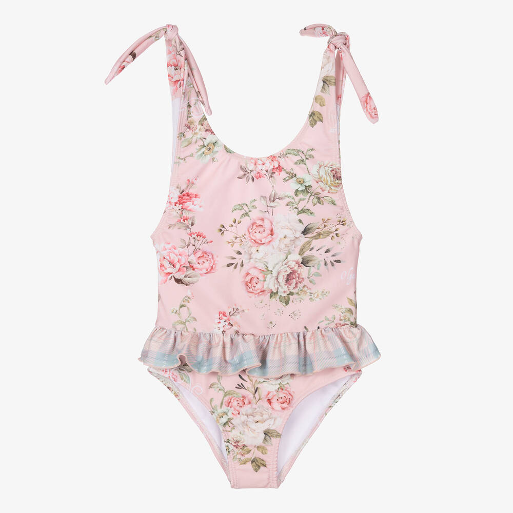 Olga Valentine - Maillot de bain rose fleurs UPF50+ | Childrensalon