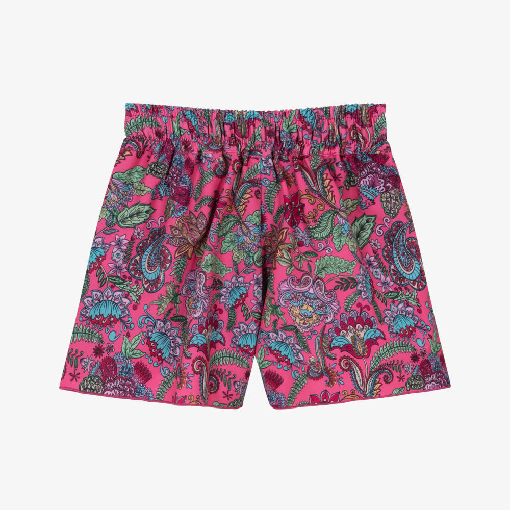 Olga Valentine-Girls Pink Paisley Print Beachwear Shorts (UPF50+) | Childrensalon Outlet