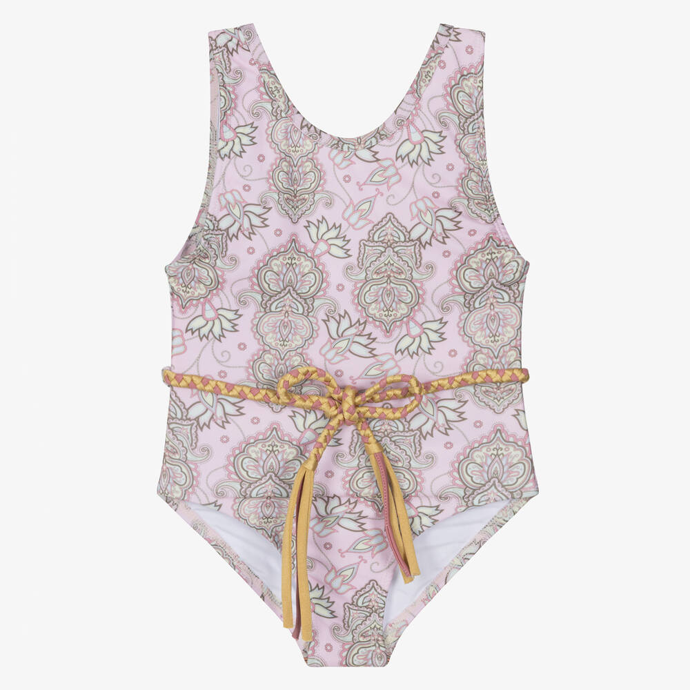 Olga Valentine-Girls Pink Paisley Print Swimsuit | Childrensalon Outlet