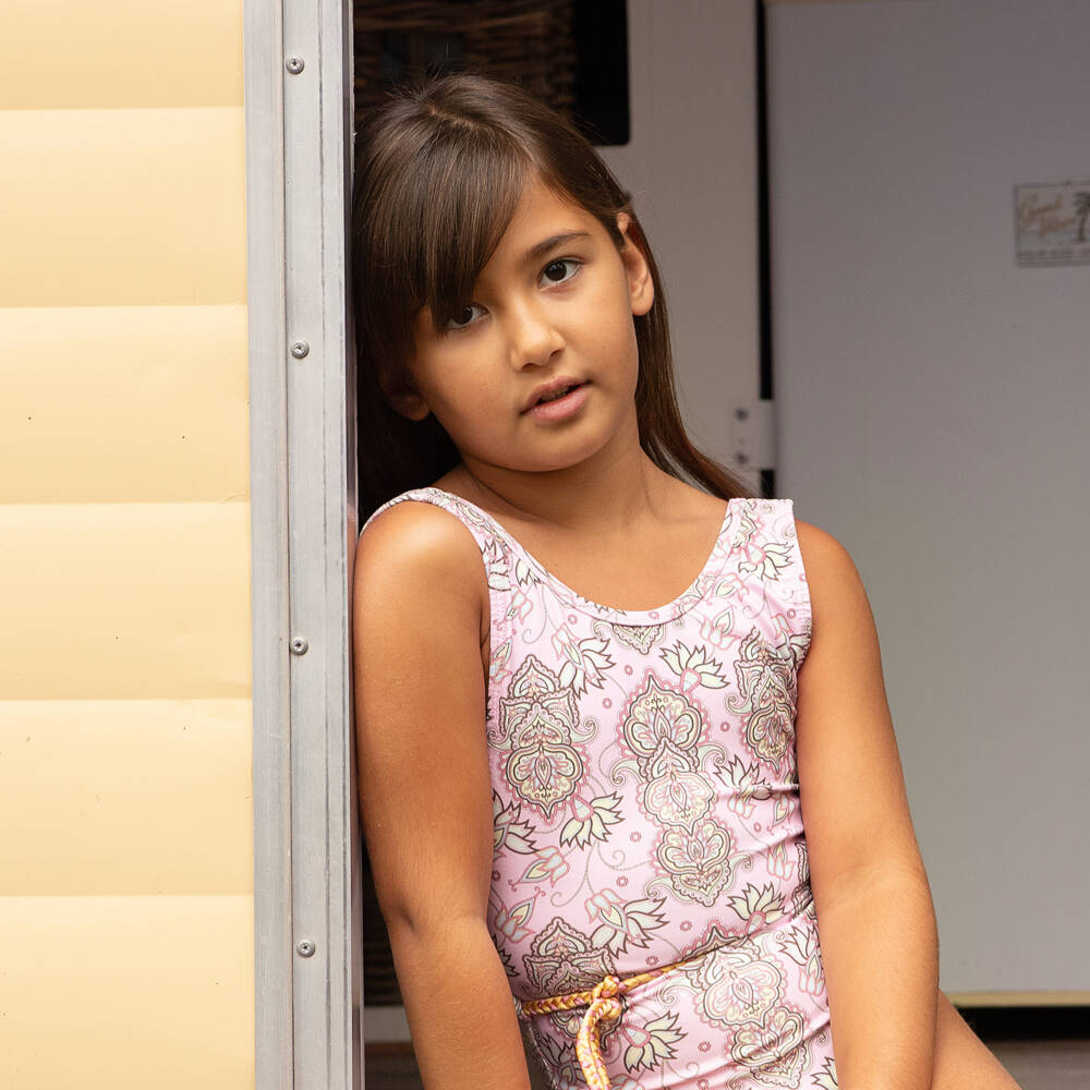 Olga Valentine-Girls Pink Paisley Print Swimsuit | Childrensalon Outlet
