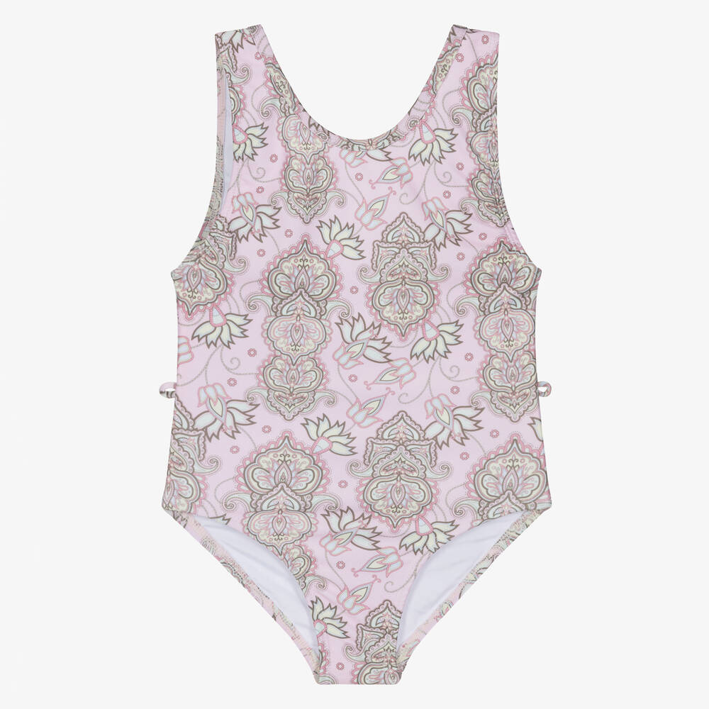 Olga Valentine-Girls Pink Paisley Print Swimsuit | Childrensalon Outlet