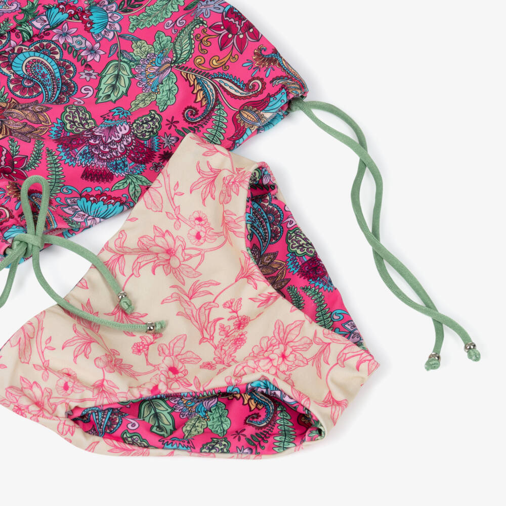 Olga Valentine-Girls Pink Paisley Print Tankini (UPF50+) | Childrensalon Outlet