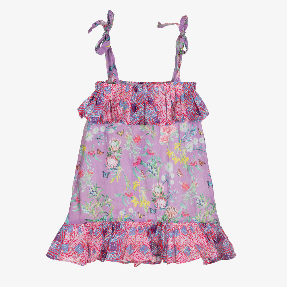 Olga Valentine - Girls Purple Beach Dress | Childrensalon