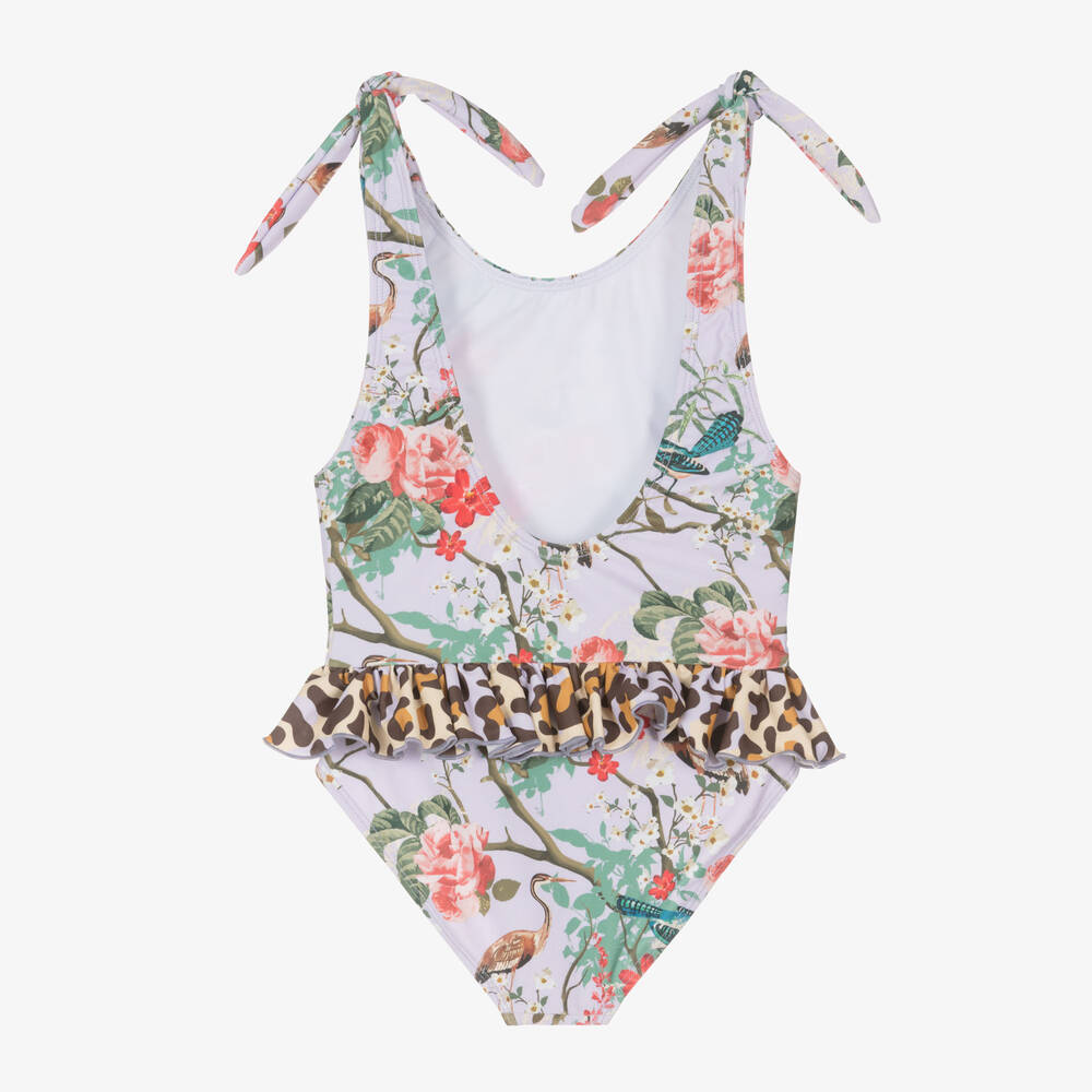 Olga Valentine-مايّو لون بنفسجي بطبعة ورود للبنات (UPF50+) | Childrensalon Outlet