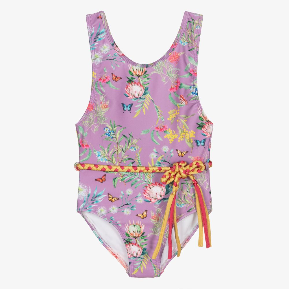 Olga Valentine - Girls Purple Swimsuit (UPF50+) | Childrensalon