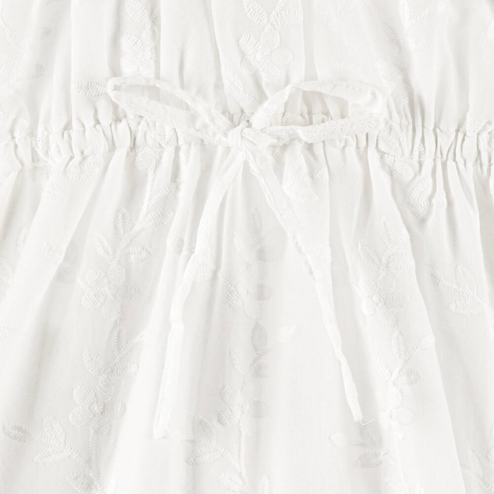 Olga Valentine-Girls White Floral Embroidered High-Low Dress | Childrensalon Outlet