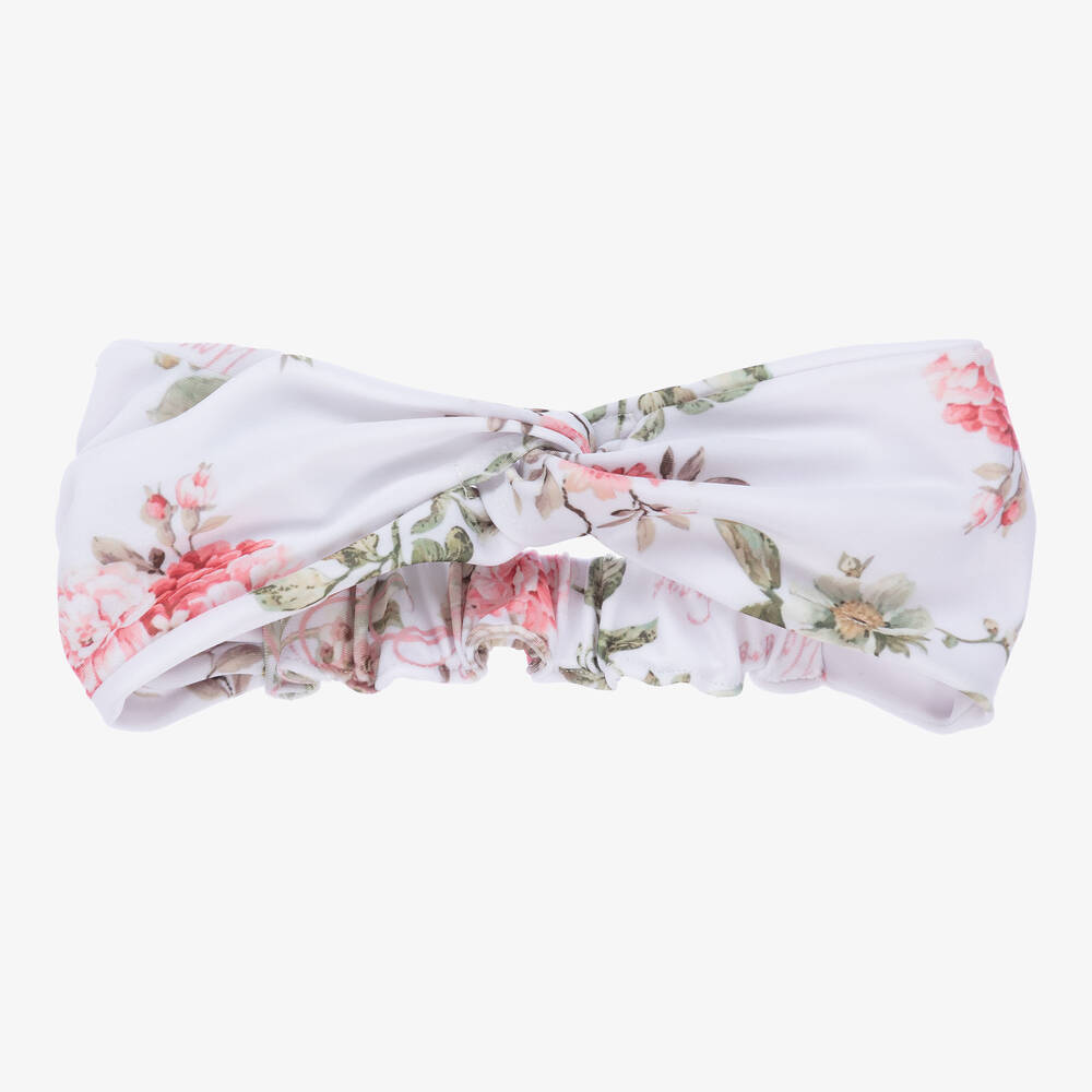 Olga Valentine - Girls White Floral Headband | Childrensalon