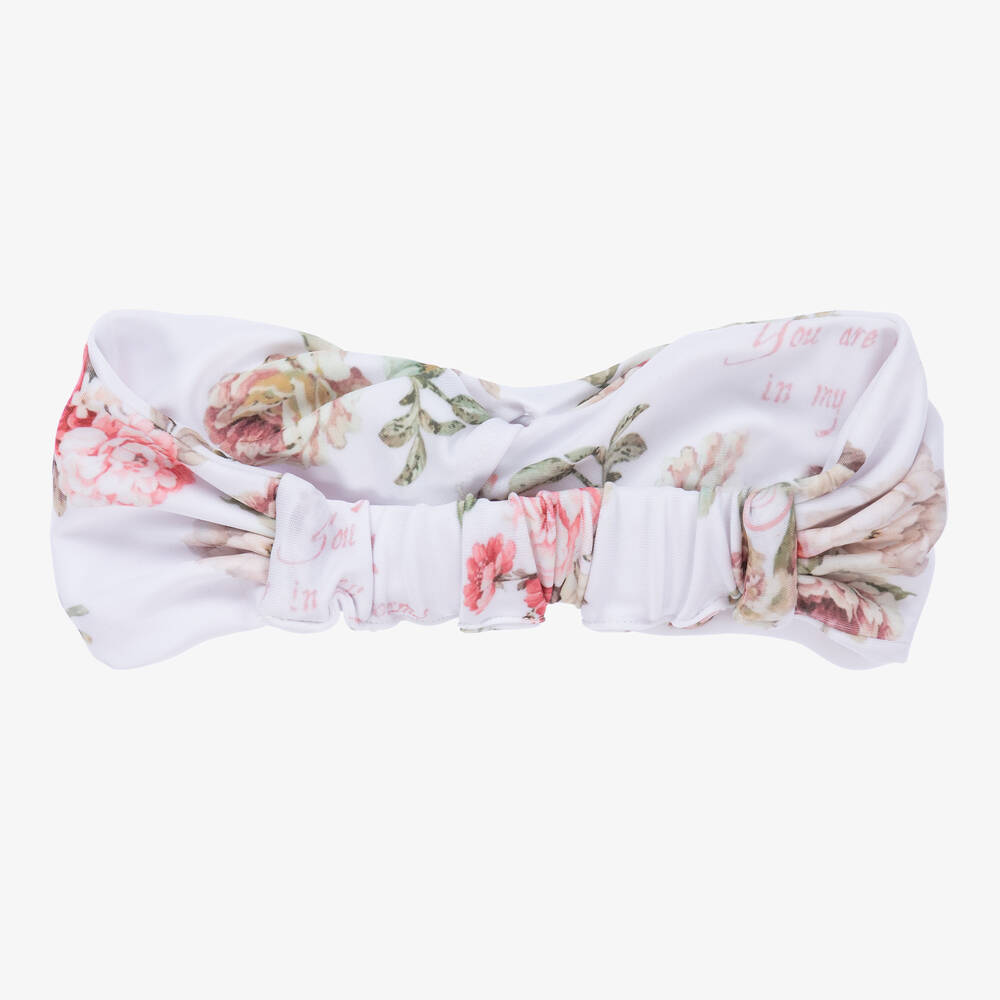 Olga Valentine-Girls White Floral Headband | Childrensalon Outlet