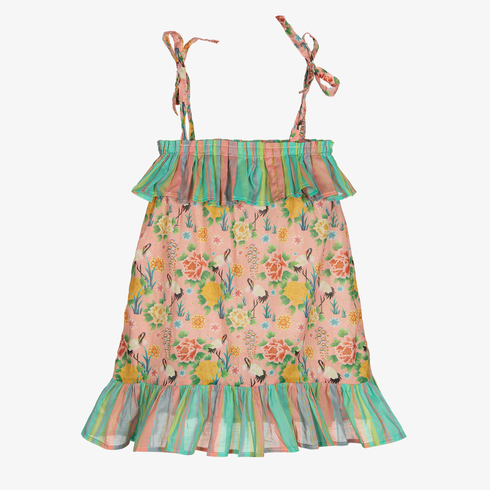 Olga Valentine-Розовое пляжное платье в цветочек | Childrensalon Outlet