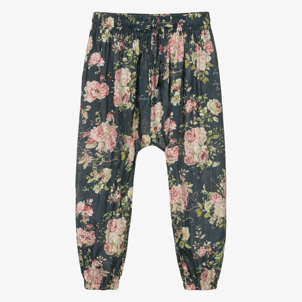 Olga Valentine - Teen Girls Blue & Pink Harem Trousers | Childrensalon