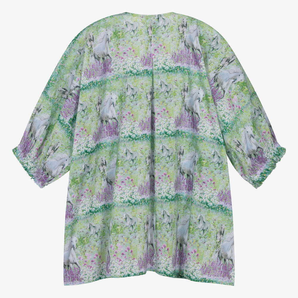 اولغا فالنتين-كيمونو قطن لون أخضر وبنفسجي للمراهقات | Childrensalon Outlet