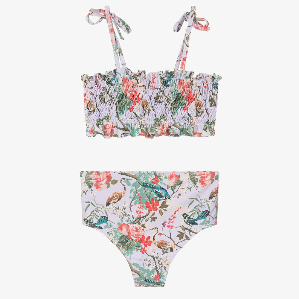Olga Valentine-مايو بيكيني لون بنفسجي بطبعة ورود (UPF50+) | Childrensalon Outlet
