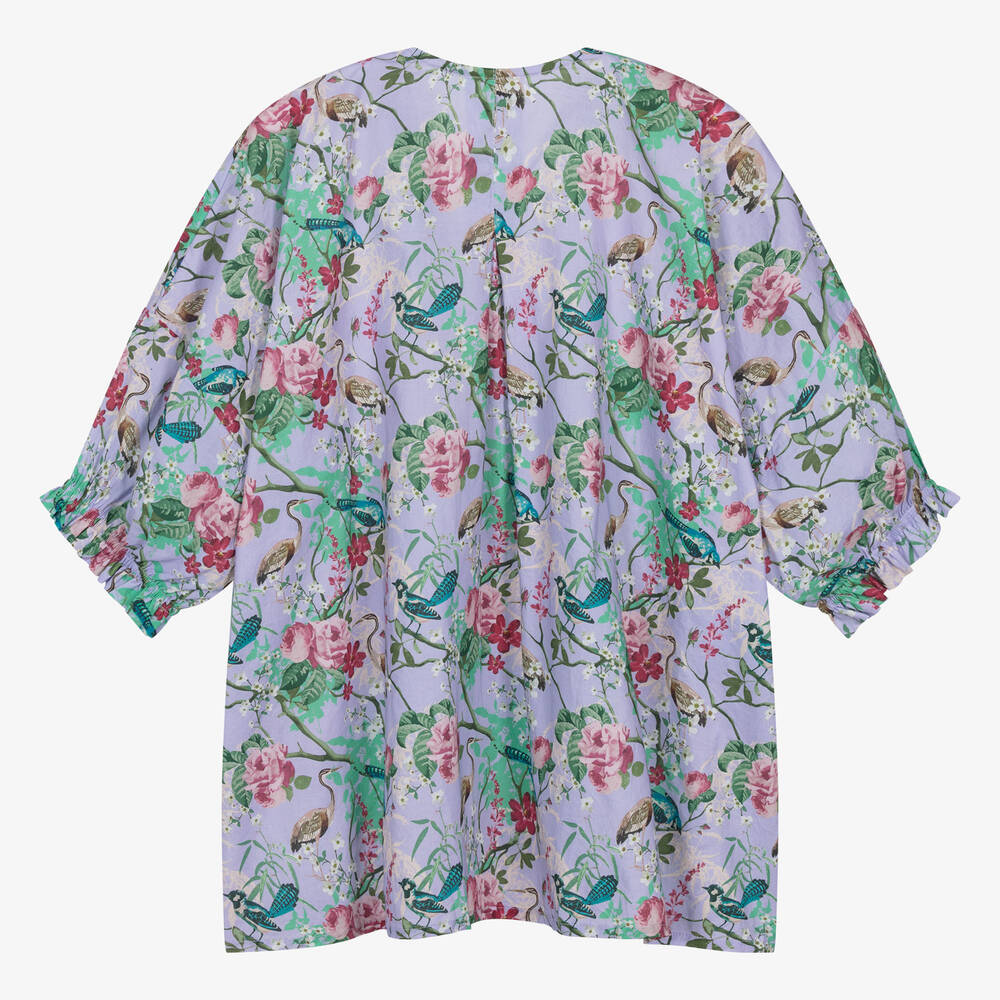 Olga Valentine-Teen Girls Purple Floral Cotton Kimono | Childrensalon Outlet