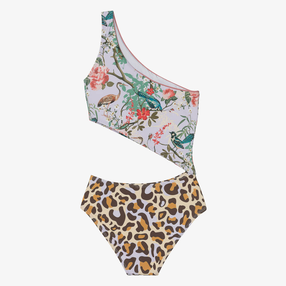 DESIRAE BIKINI BOTTOM - PURPLE : FLORAL : FLORAL LEOPARD main image 1