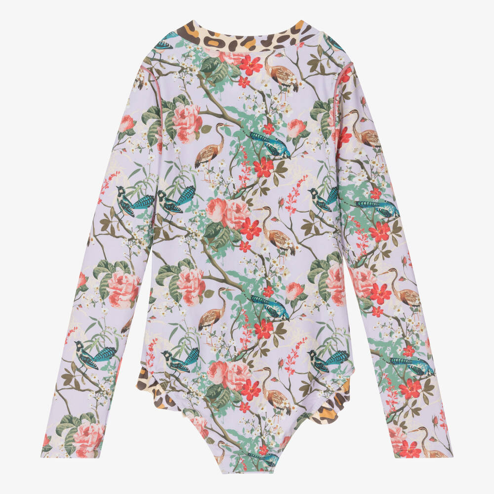 Olga Valentine-مايّو لون بنفسجي بطبعة ورود للمراهقات (UPF50+) | Childrensalon Outlet