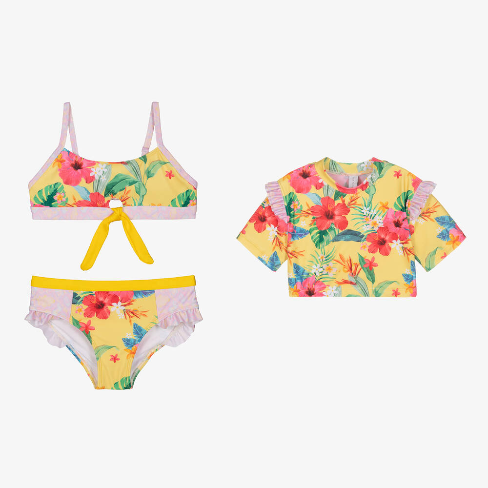 Olga Valentine - Ensemble bikini jaune ado (UPF 50+) | Childrensalon