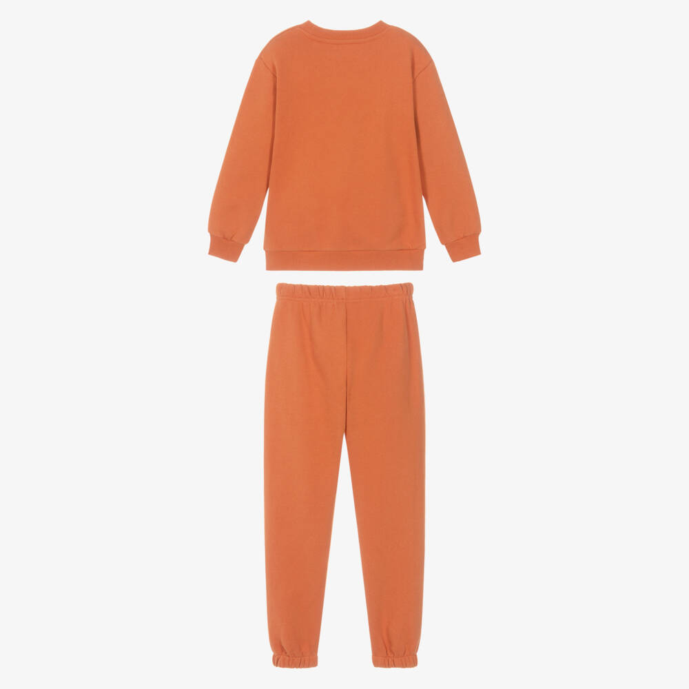 Roarsome-Orange Organic Cotton Jersey Cub the Lion Tracksuit | Childrensalon Outlet