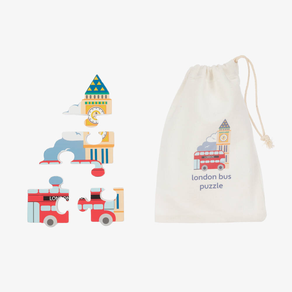 Orange Tree Toys-Boys Urban Blue Bus Puzzle | Childrensalon Outlet