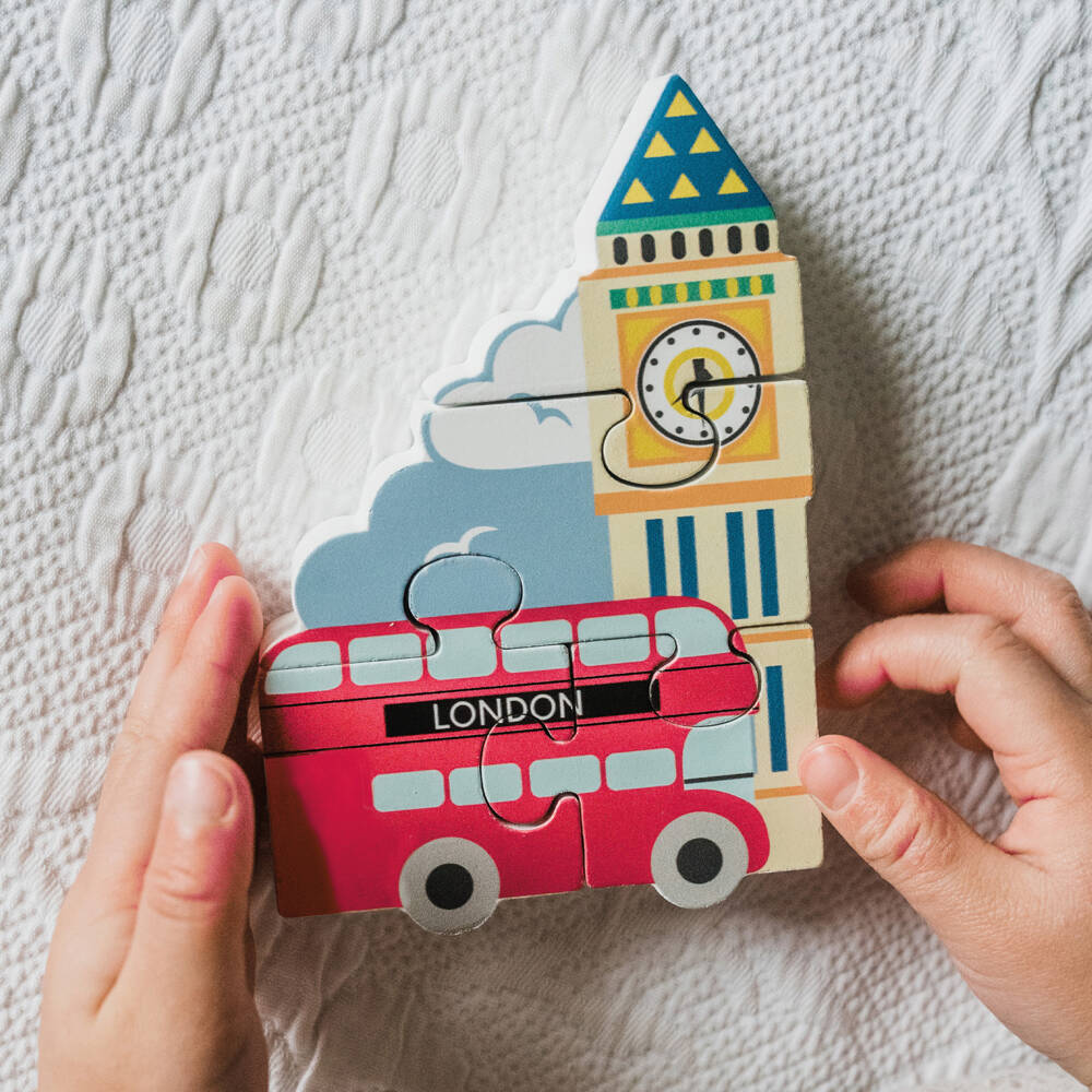 Orange Tree Toys-Boys Urban Blue Bus Puzzle | Childrensalon Outlet