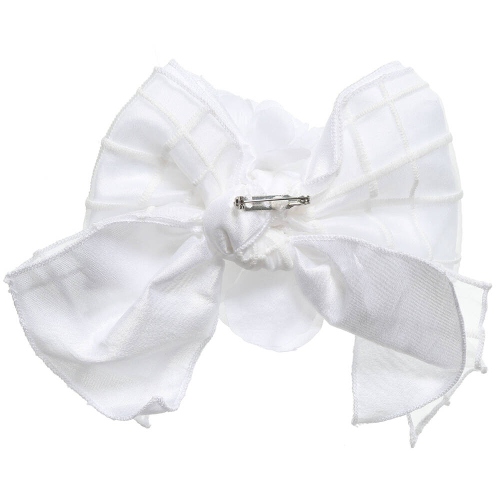 Monnalisa Chic-Organic Straw Hat & White Floral Brooch | Childrensalon Outlet